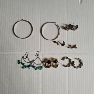 Earrings mixed lot of ear rings for pierced ears hoops shamrock faux silver gold